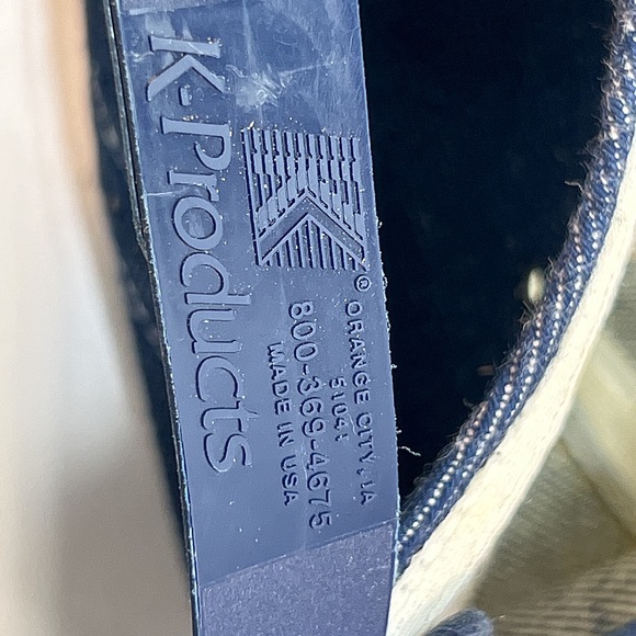 Vintage new old stock K products swift denim SnapBack trucker hat cap USA made